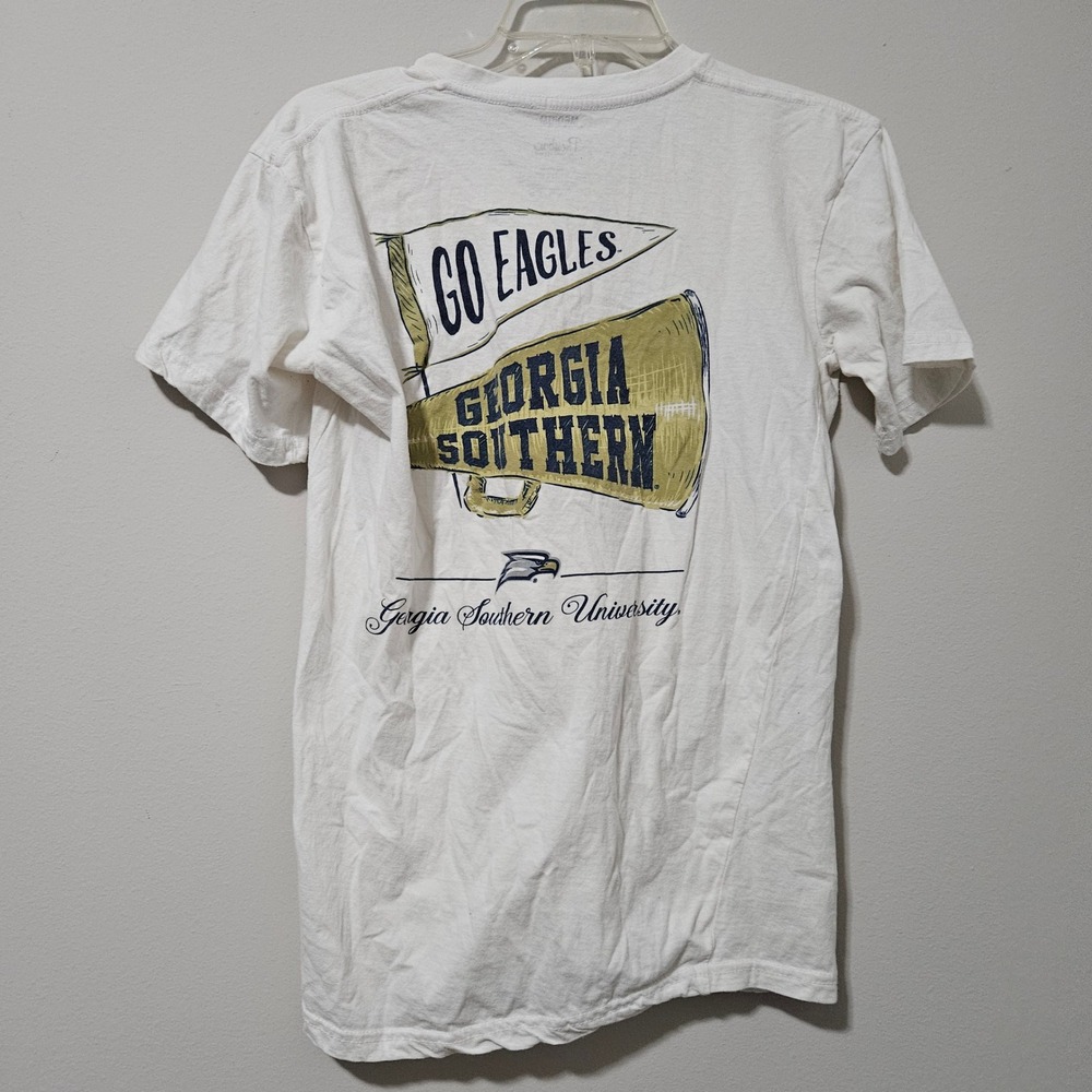 Pressbox Georgia Southern University Eagles V-Neck T-Shirt White Womens Medium - Picture 4 of 5